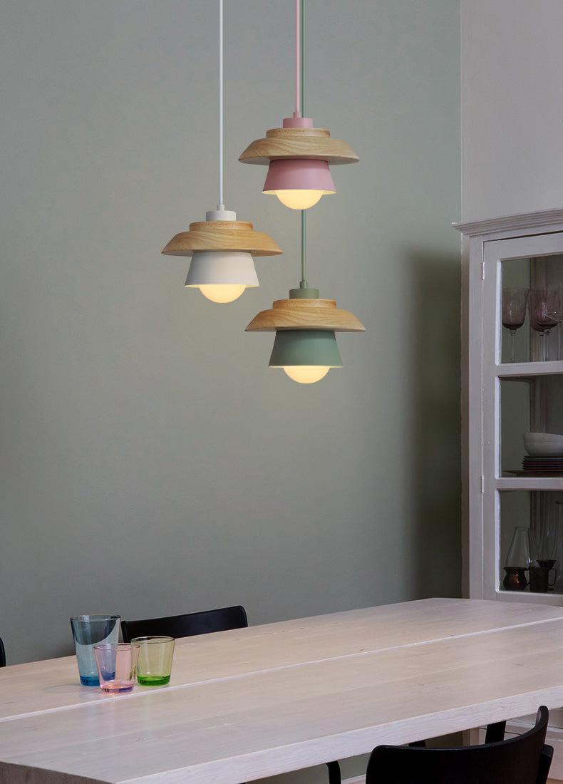 Scandinavian Hanging Wooden Lamp