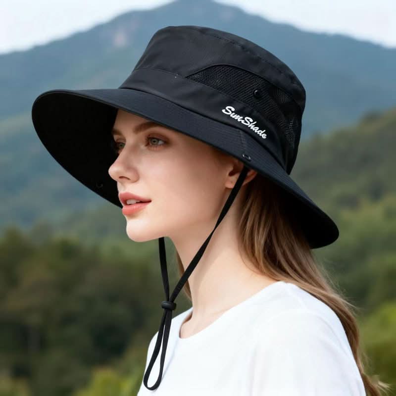 Breathable Mesh Outdoor Hat with Wide Brim for Sun Protection