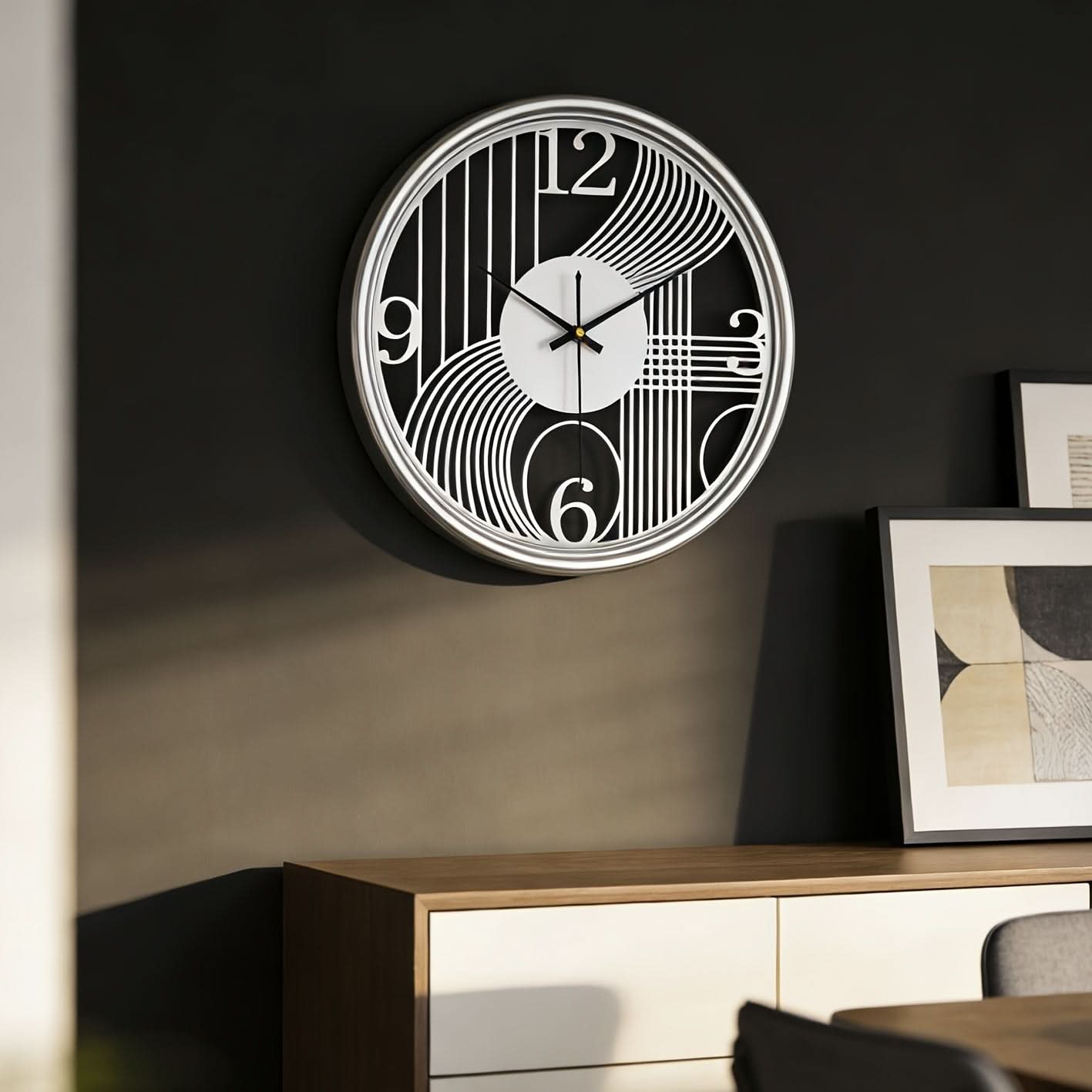 40cm Silent Iron Wall Clock in Gold for Contemporary Home Decoration