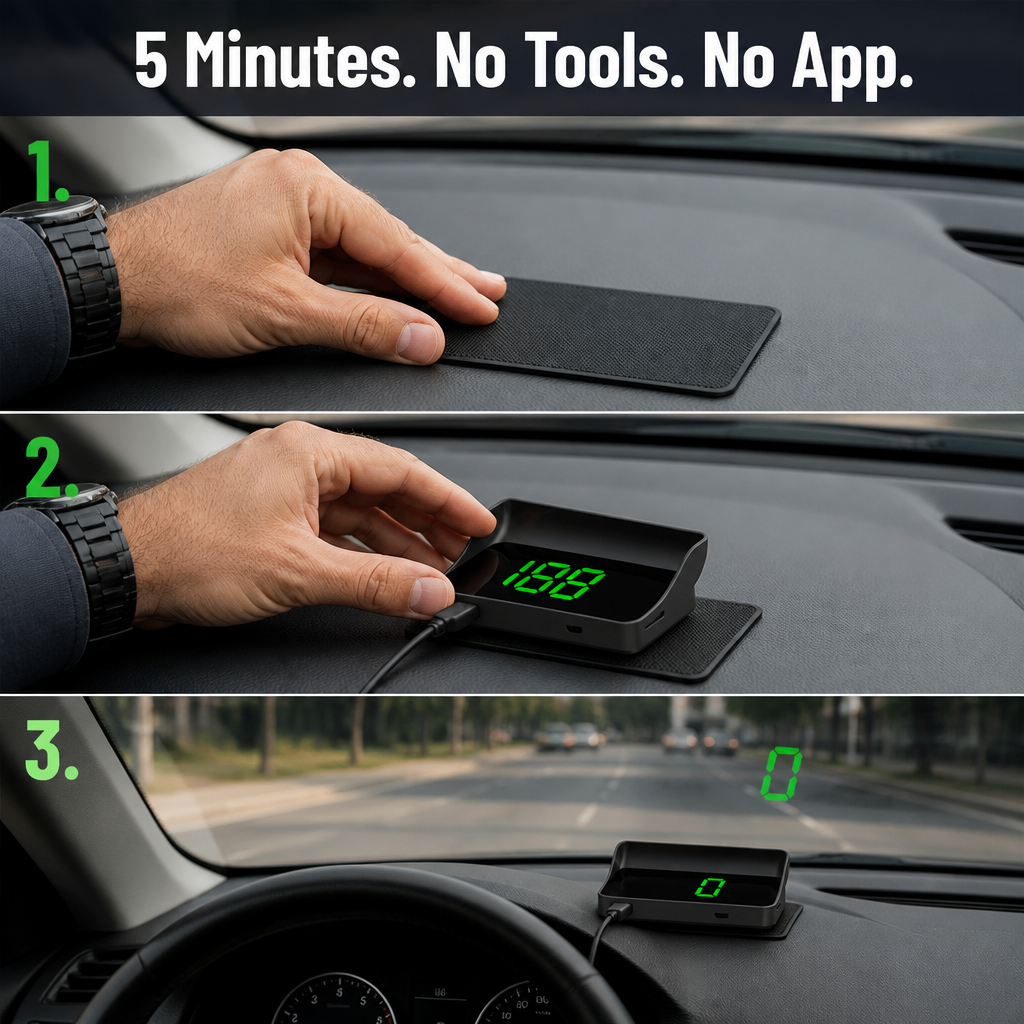 DriveSure™ GPS HUD — Display Your Actual Speed in HD Right on Your Windshield