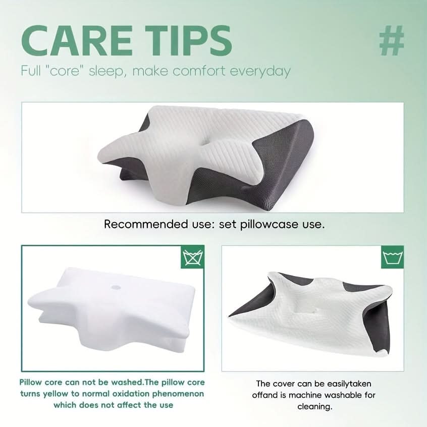 Contoured Neck Pillow with Memory Foam for Comfort and Support