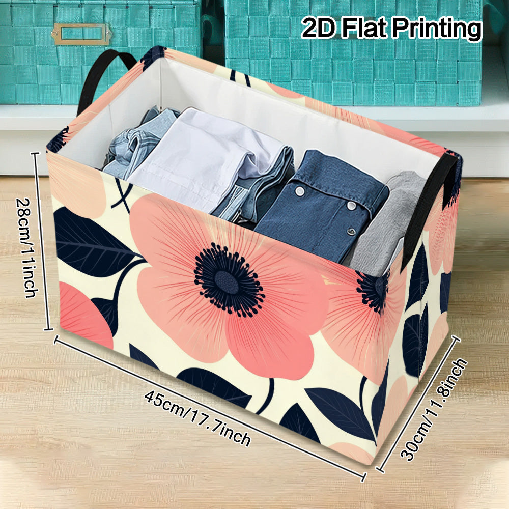 LuxeBloom – Spacious Floral Storage Basket for Chic Organization