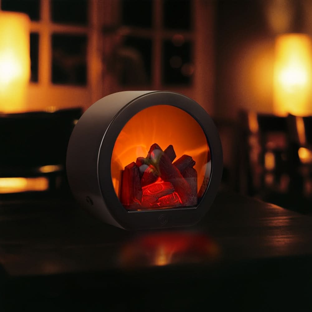 Dual-Power Decorative Fireplace Light for Indoor Ambiance and Holiday Decor