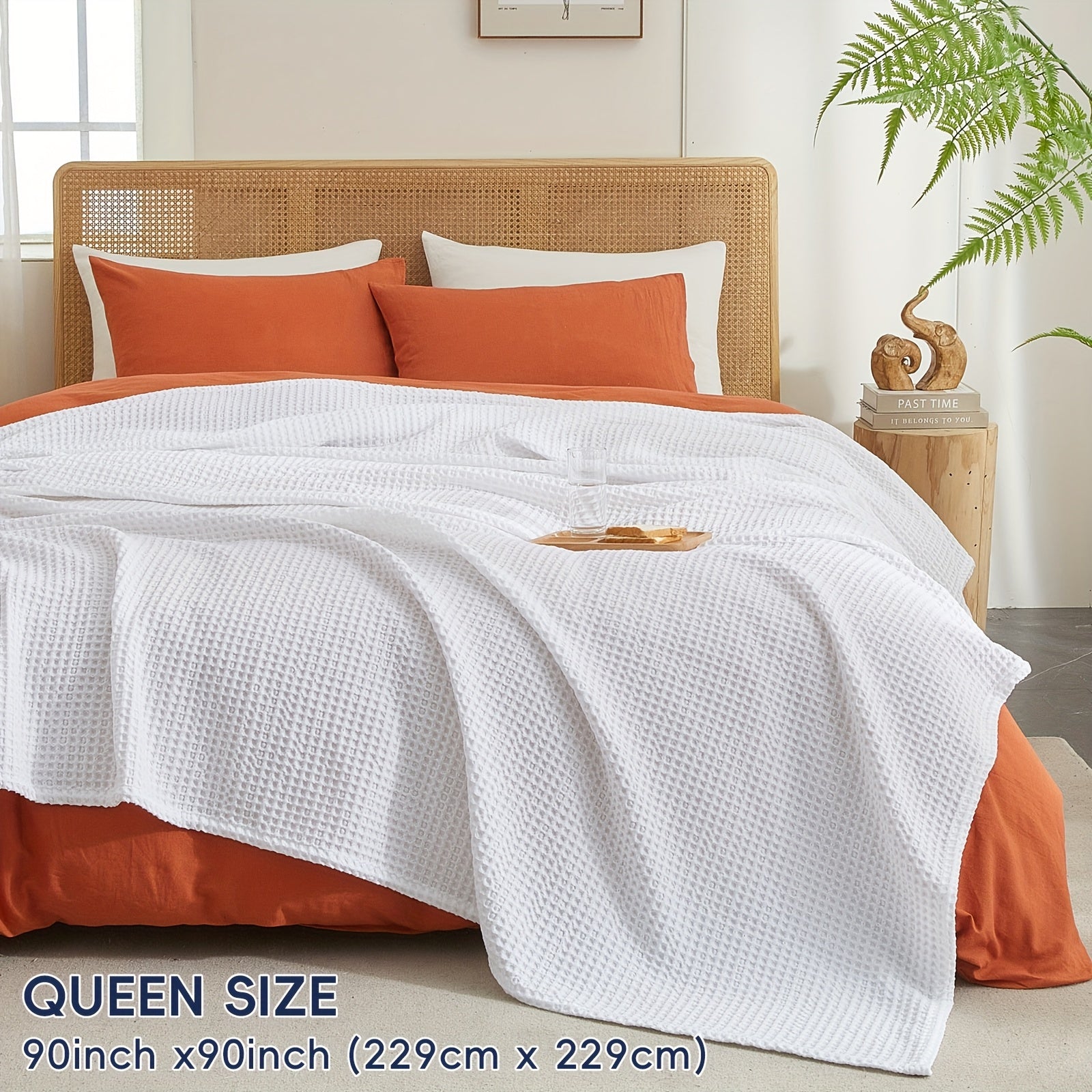 BREEZEWEAVE – All-Season Lightweight Waffle Blanket for Ultimate Comfort