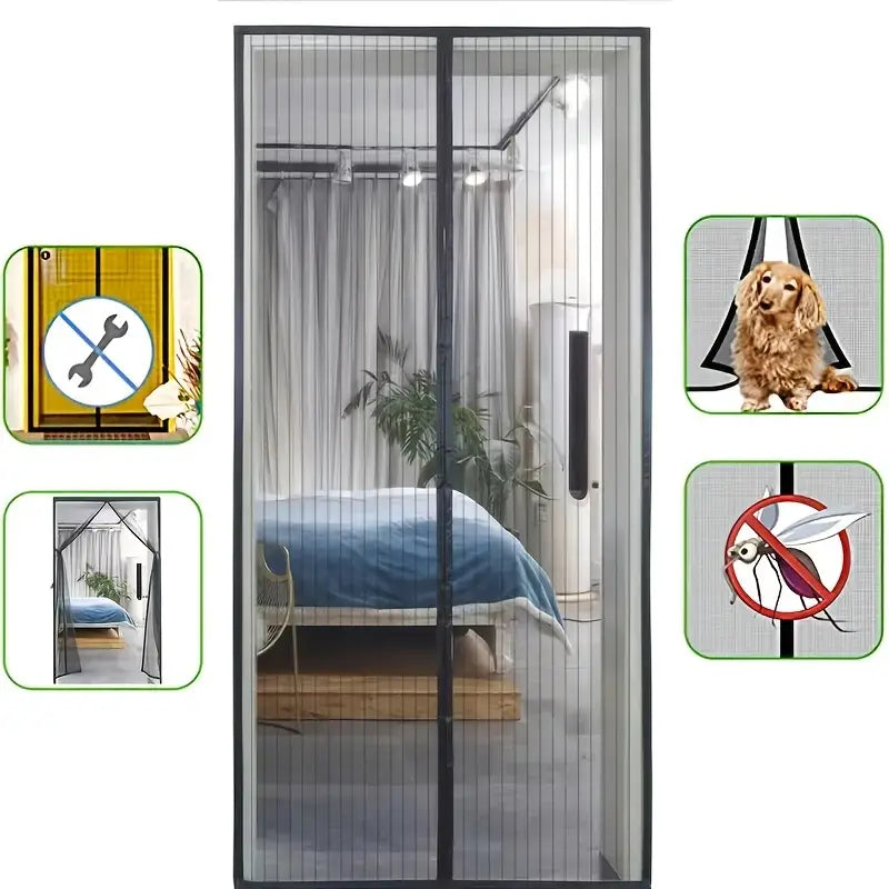 InsectShield Magnetic Screen Door for Easy Ventilation