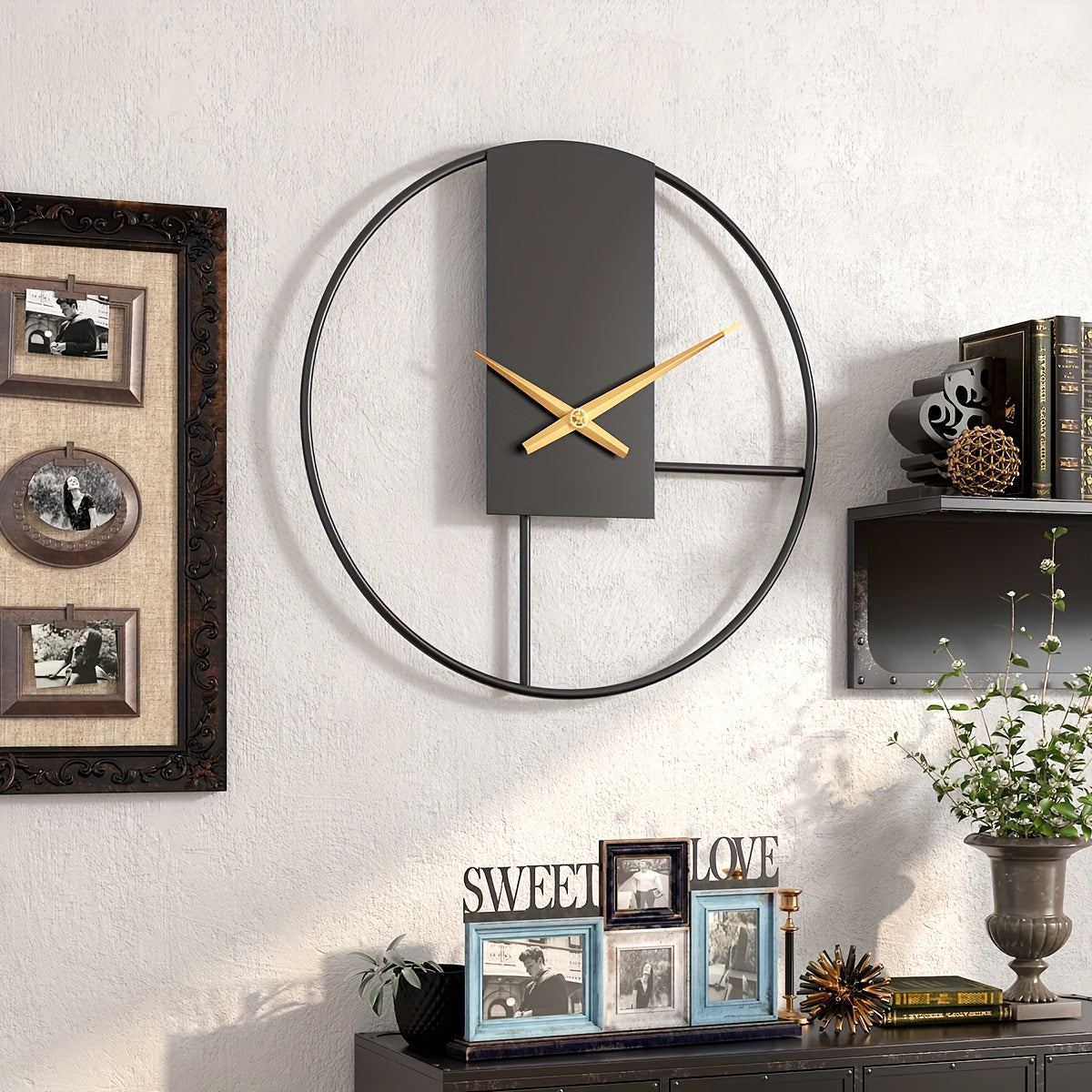 Sleek 16-Inch Modern Metal Wall Clock for Any Space