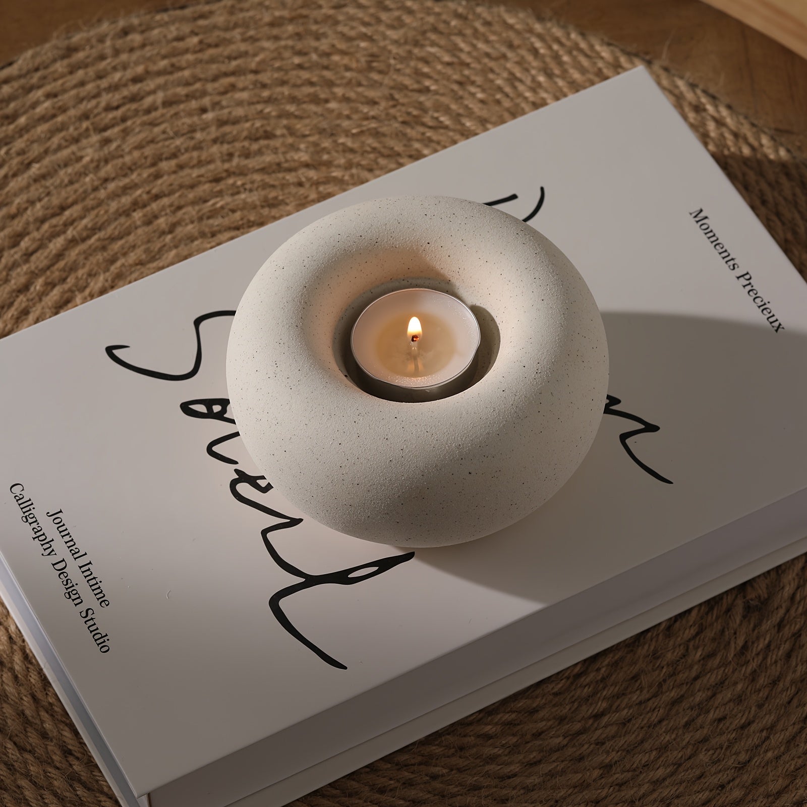 Elegant White Ceramic Candle Holder for Stylish Decor