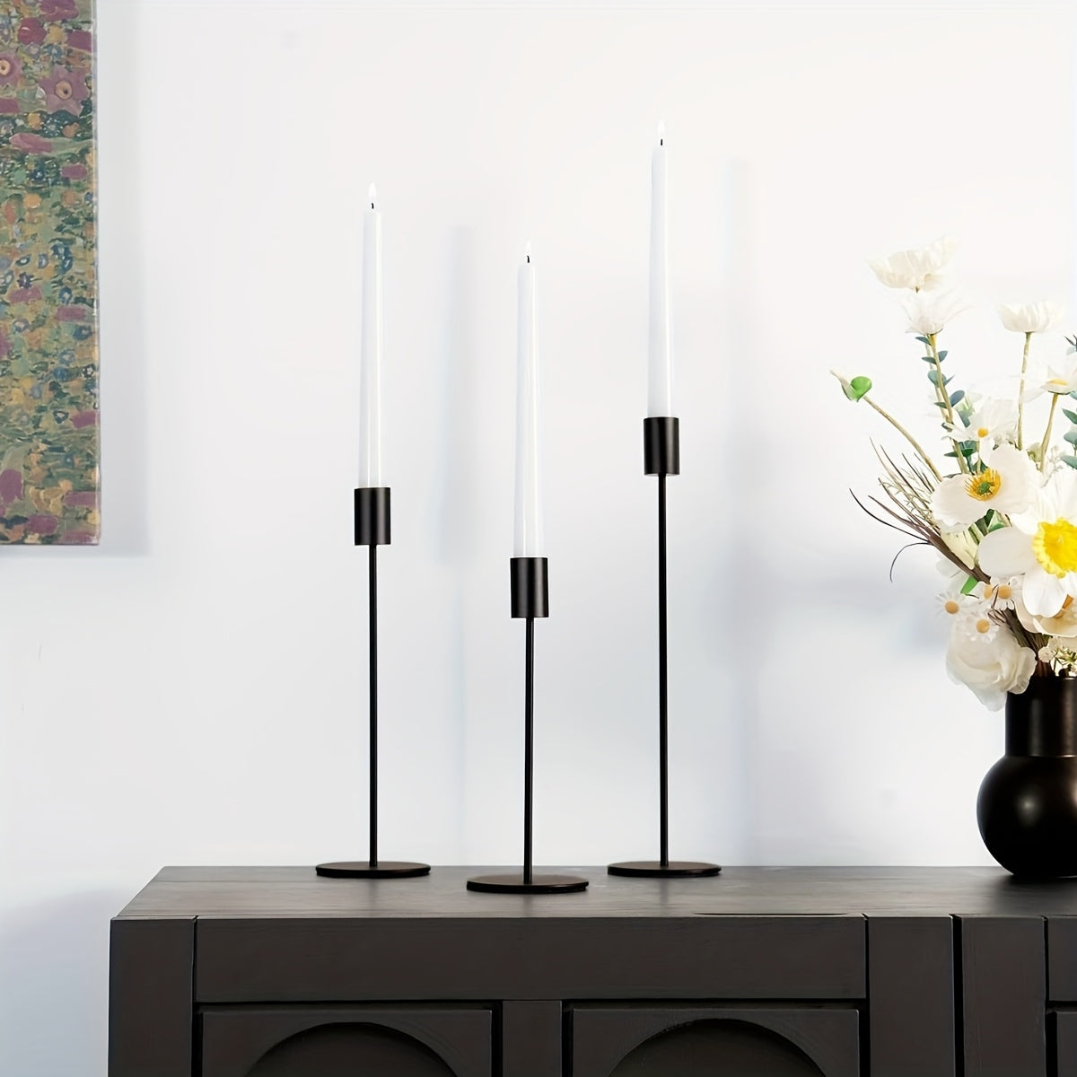 Gilded Elegance – Trio of Stunning Iron Candle Holders