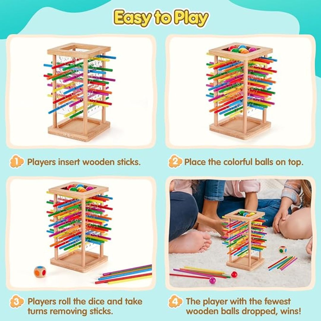 Wooden Stacking Game with 3 Functions – Enhances Skills