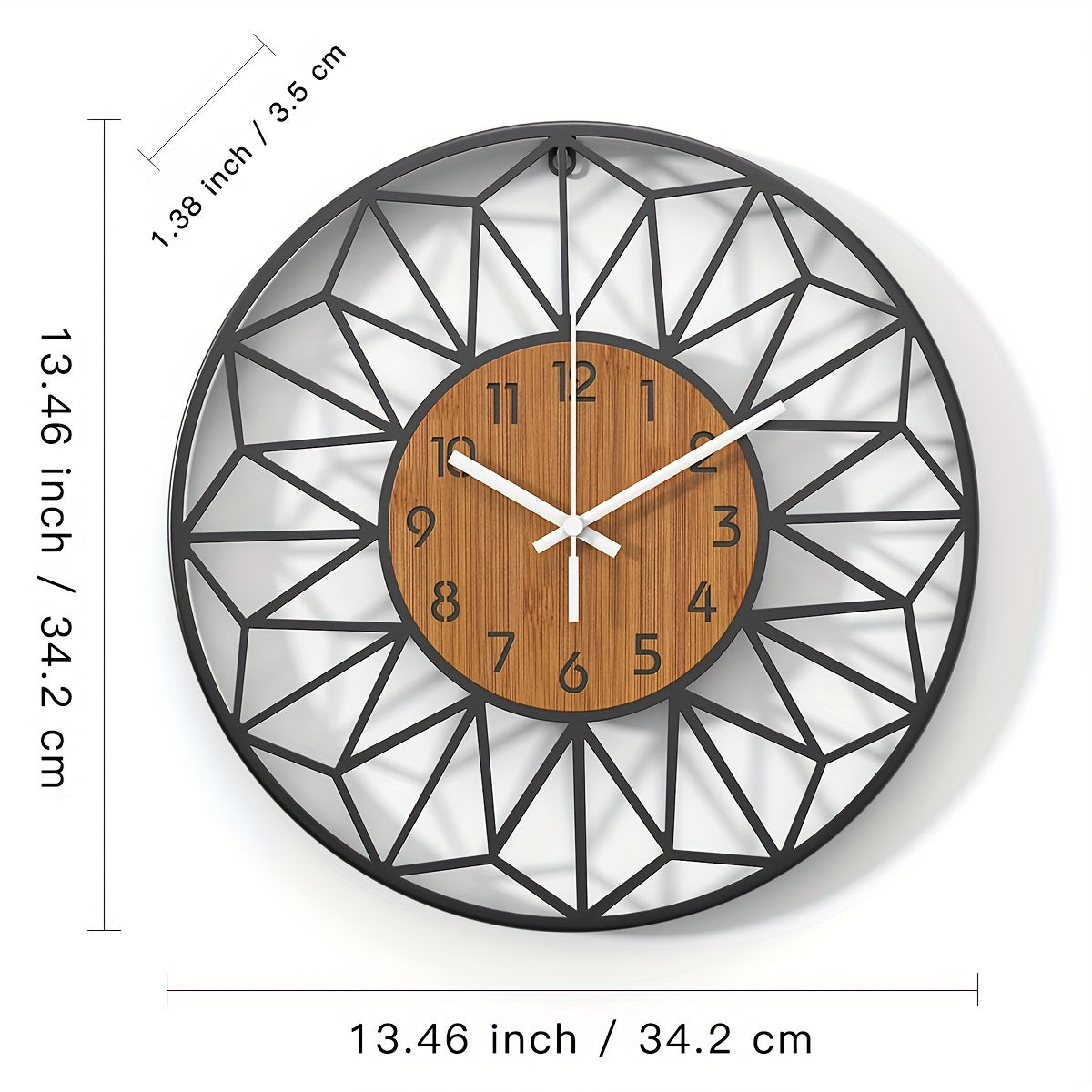 Chic Metal Timepiece with Wood-Look Finish