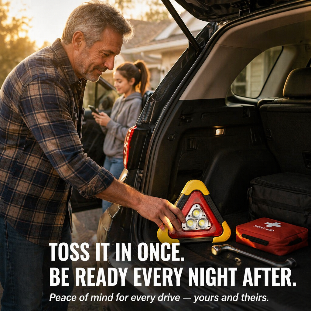 BlazeGuard™ — Illuminate the Night, Signal the Road & Power Your Phone