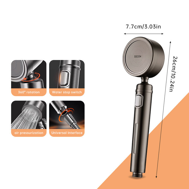 AquaForce – Durable Stainless Steel Handheld Shower Sprayer