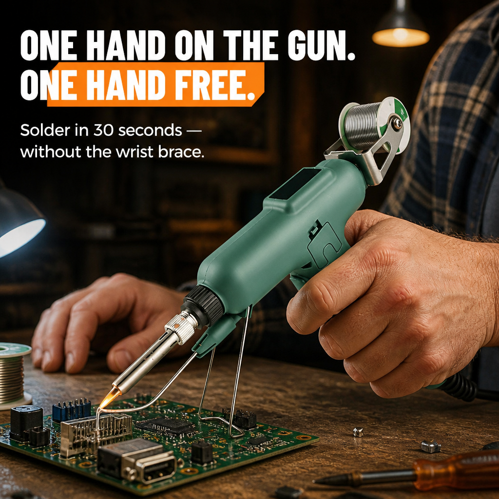 FluxPro™ — One-Handed Soldering in 30 Seconds with Auto-Feed Trigger