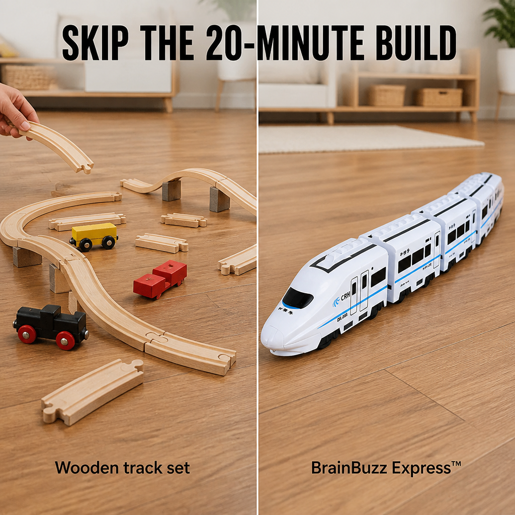 BrainBuzz Express™ — Dash a Lifelike Bullet Train Across Their Bedroom Floor