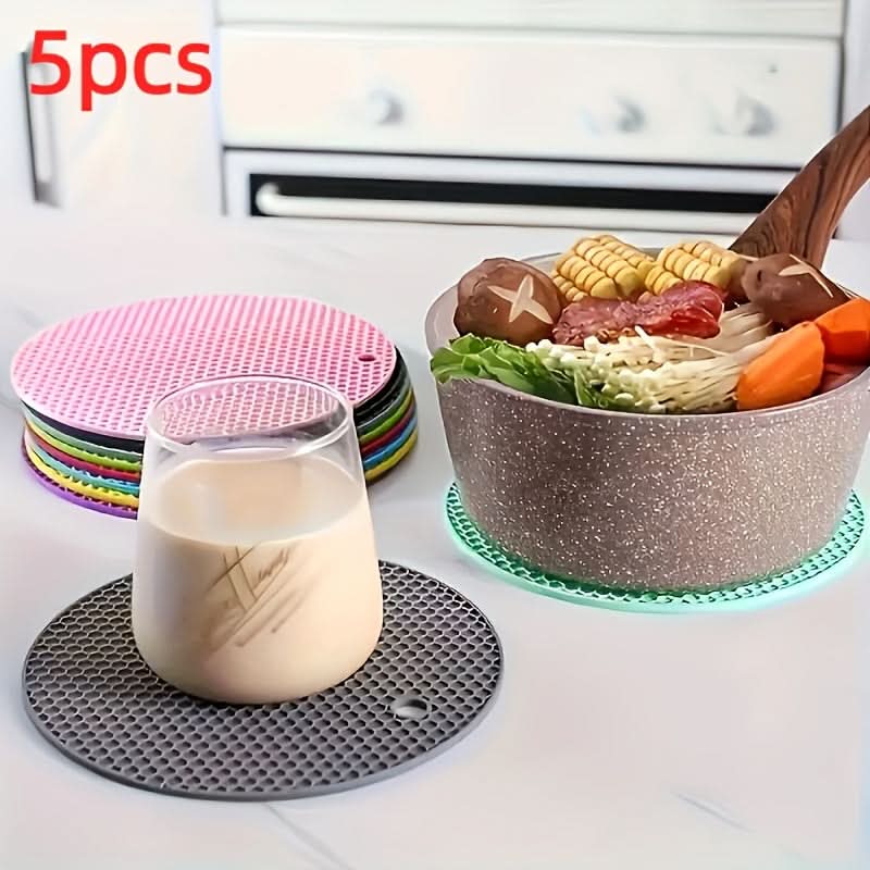 Heat-Resistant Honeycomb Silicone Mat Set