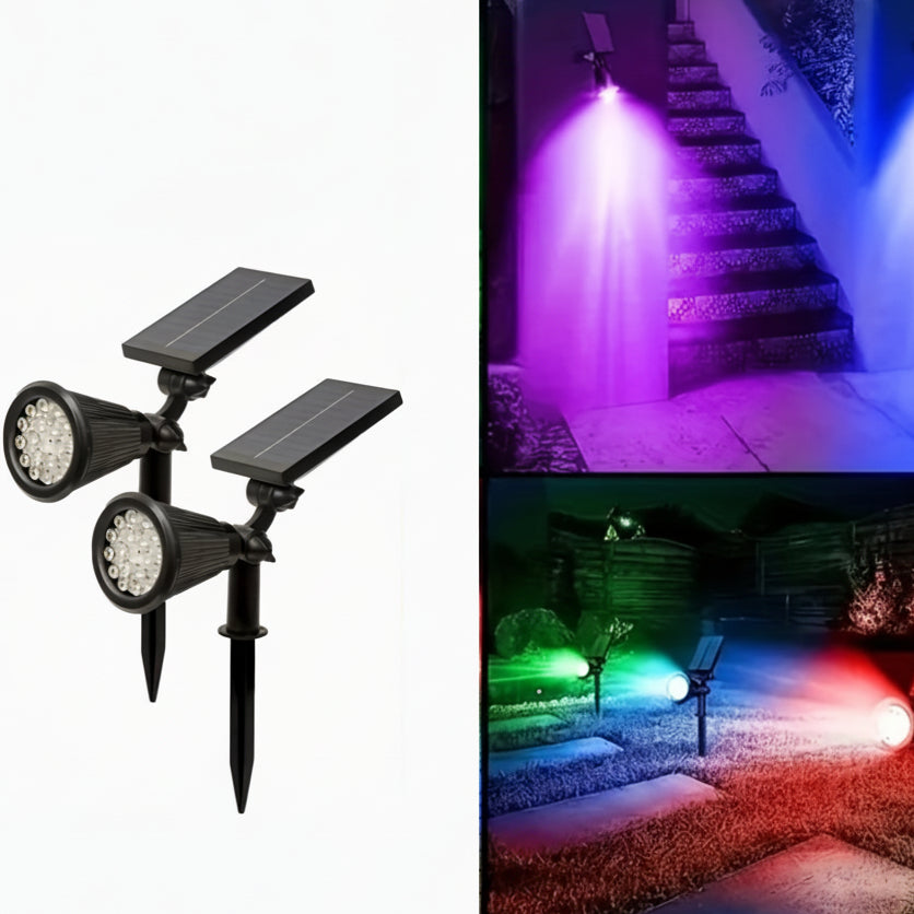 LUMENBRIGHT - Solar-Powered LED Garden Spotlights, 2-Pack
