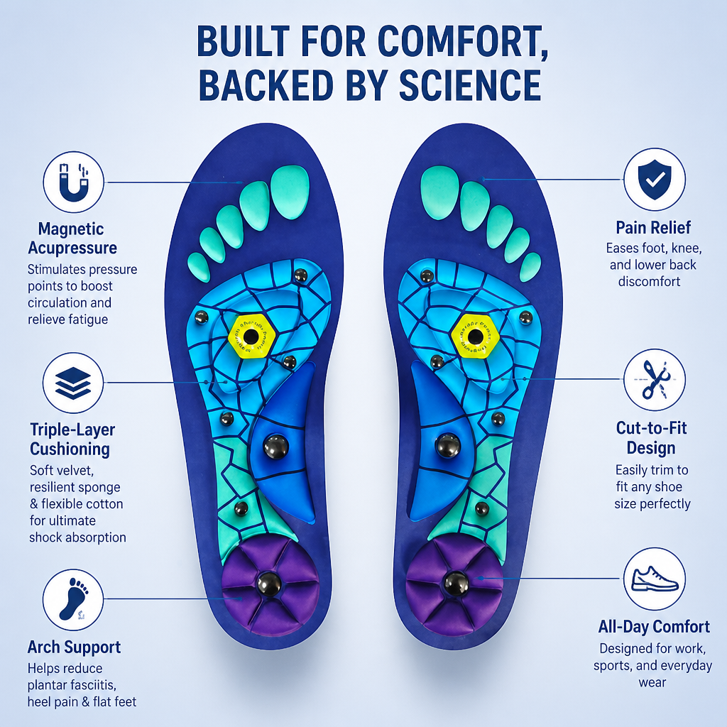 StridePulse™ Insoles — Unlock All-Day Energy and Pain-Free Steps
