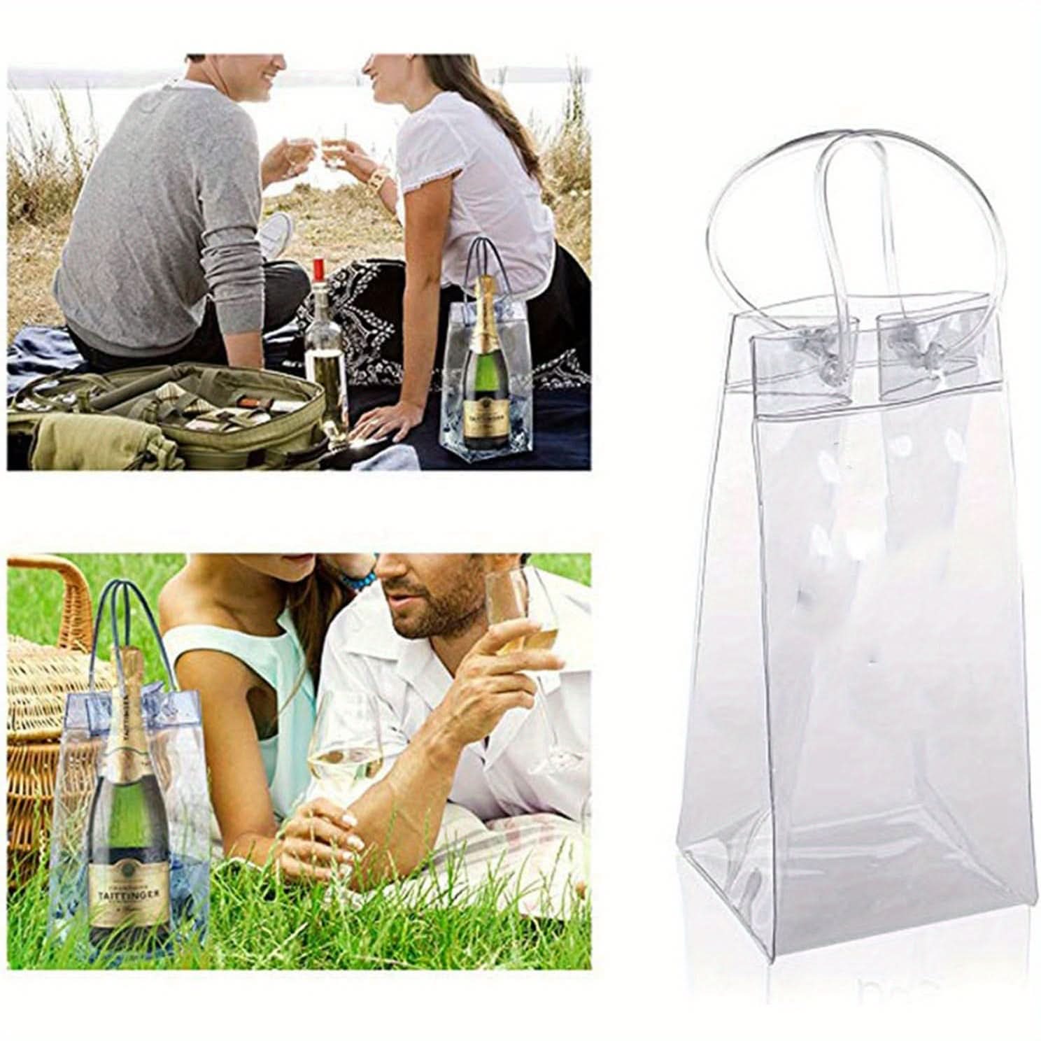 Portable PVC Wine Cooler Bag for Elegant Beverage Transport and Display