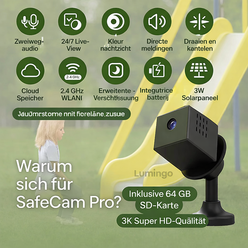 Security Camera | Ultra HD 4K Infrared Night Vision | Battery Powered | SafeCam Pro