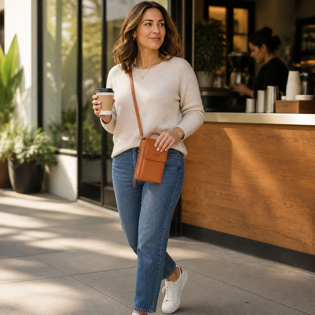 VividGuard™ – Touch-Free Crossbody Phone Bag with RFID Shielding