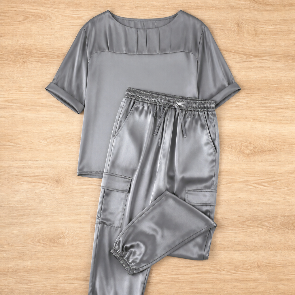 Celestiva™ Satin Sweater and Pants Set — Wrap Yourself in Cool, Effortless Elegance Every Day