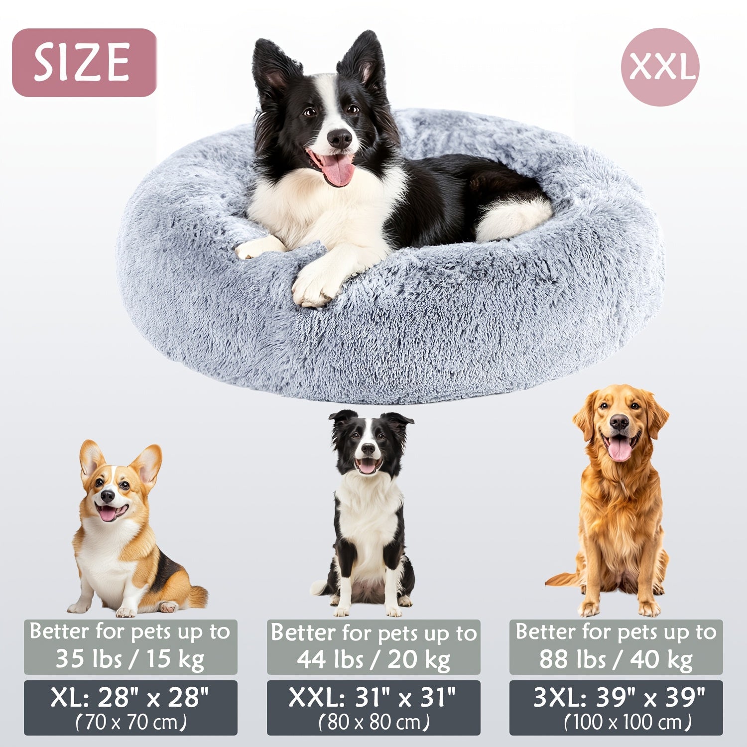 CozyNest - Plush Donut Pet Bed for Dogs and Cats of All Sizes