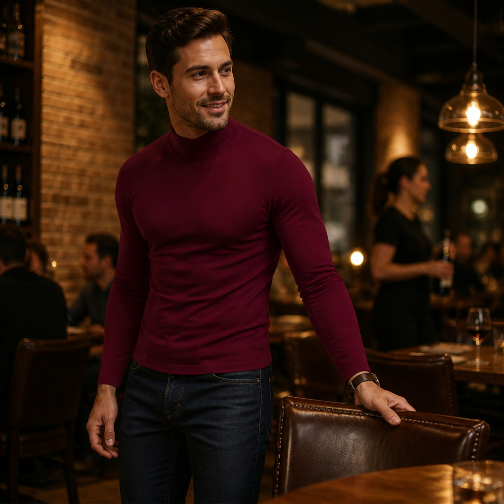 Marsilio™ – Men’s Sculpting Slim-Fit Mock Turtleneck