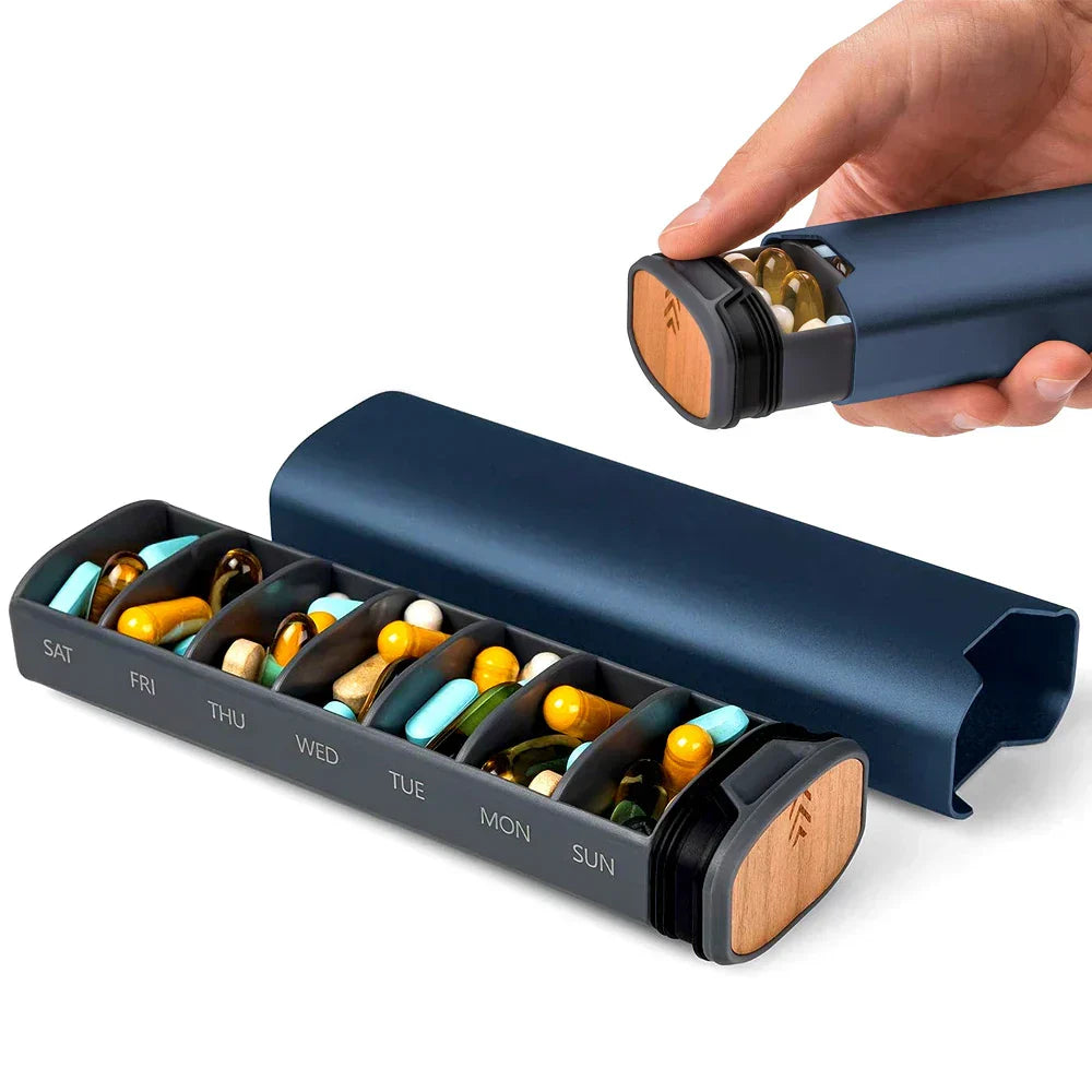 Stylish 7-Day Medication Organizer with Secure Closure