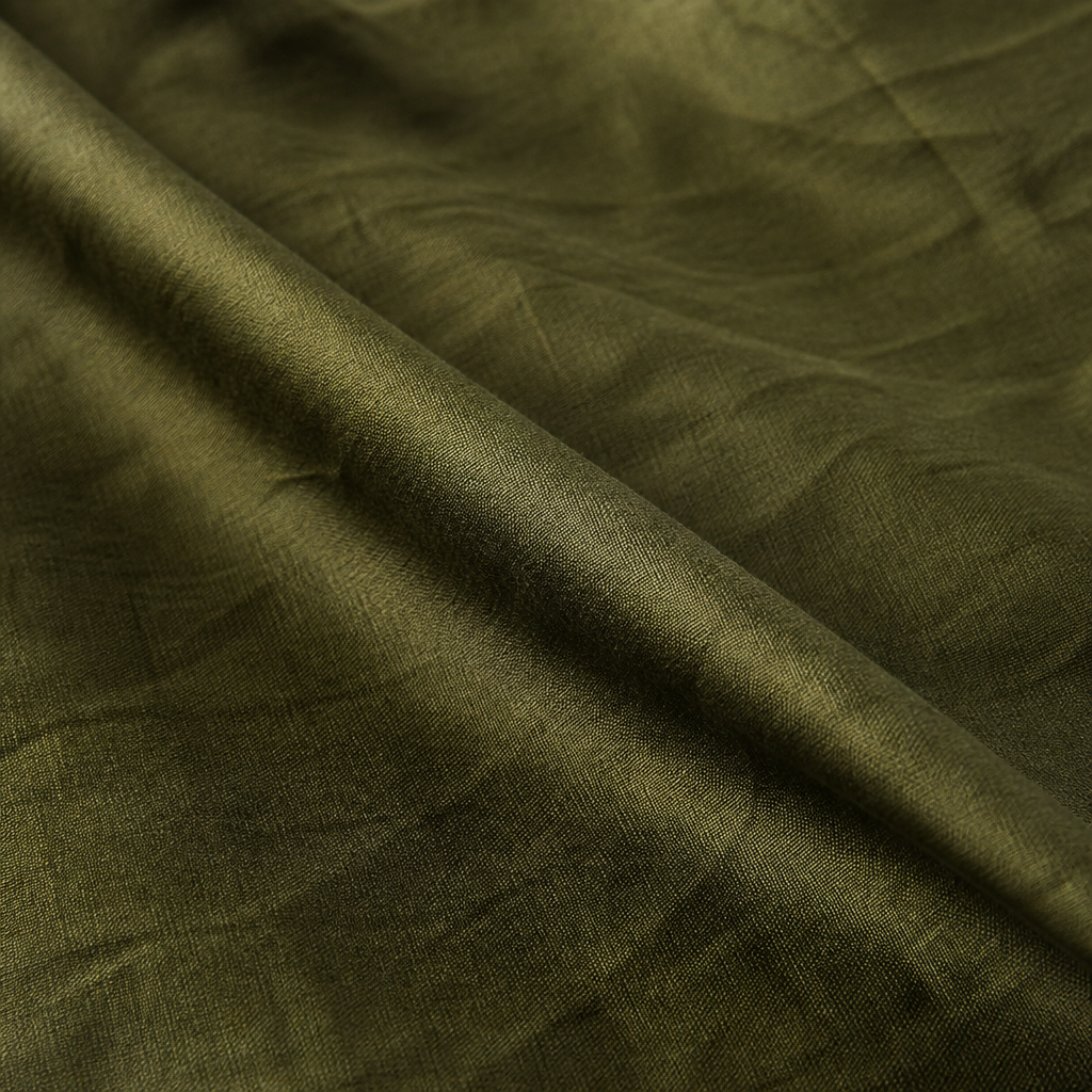 Veloura™ – Relaxed Linen Shirt & Tie-Waist Olive Midi Skirt Set