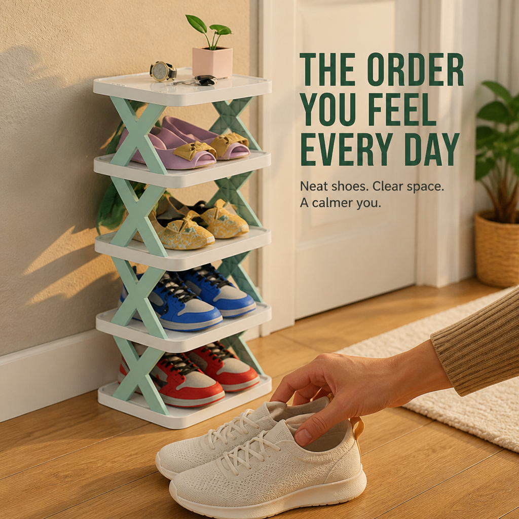 StrideSmart™ Stacker — Turn Shoe Chaos into Serene, Stylish Order Instantly