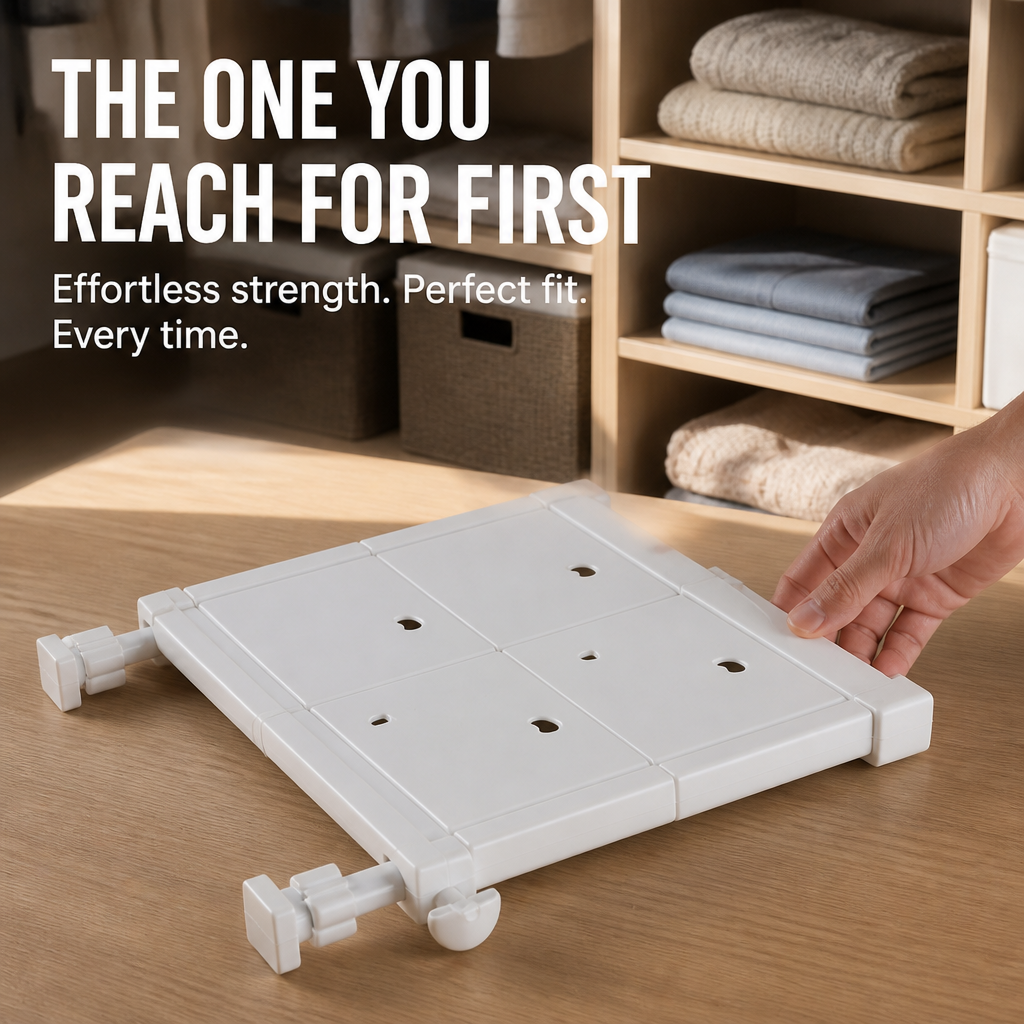 AdjustiShelf™ — Command Your Clutter with Effortless Strength and Perfect Fit