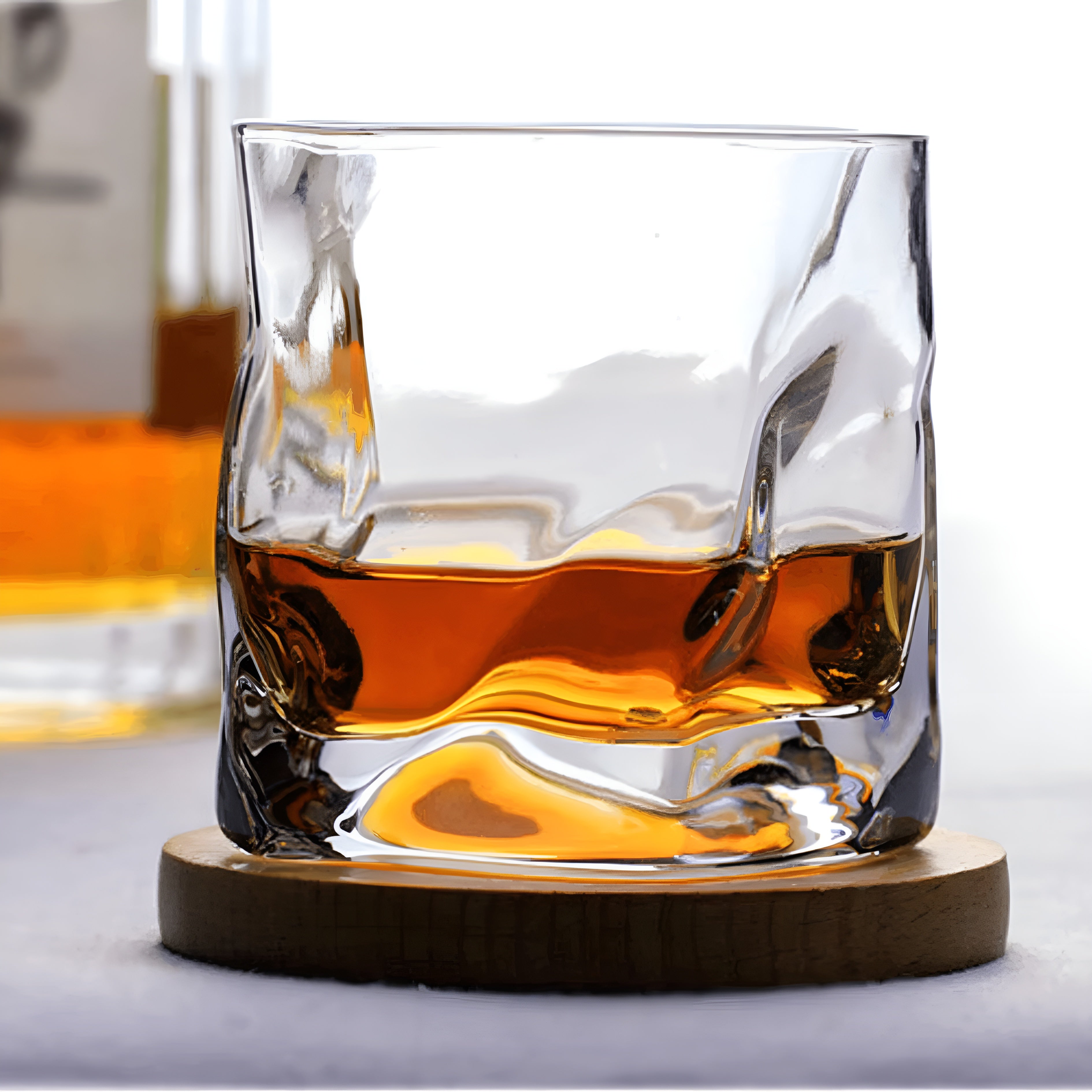 Artisan Whiskey Glass with Unique Textured Design
