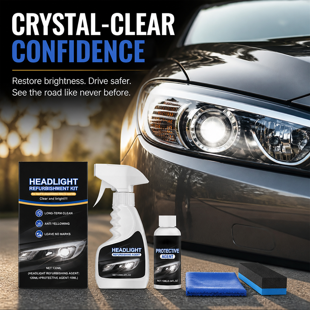RadiantBeam™ Restoration Kit — Bring Your Headlights Back to Life and Own the Night with Crystal-Clear Confidence