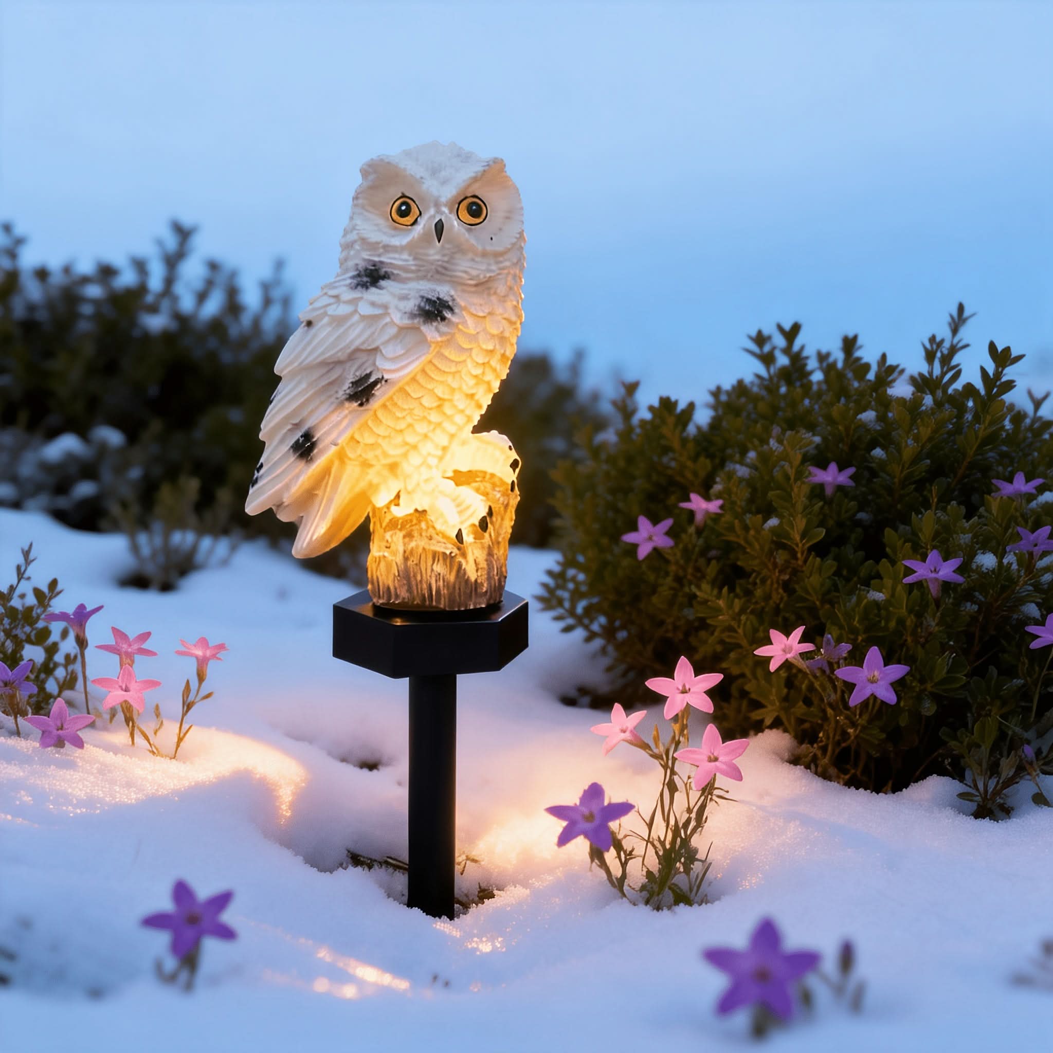 Garden Owl Statue Light with Solar LED