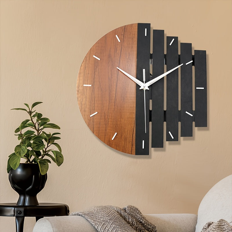 TimberEcho Silent Wall Clock – Retro Charm for Every Room