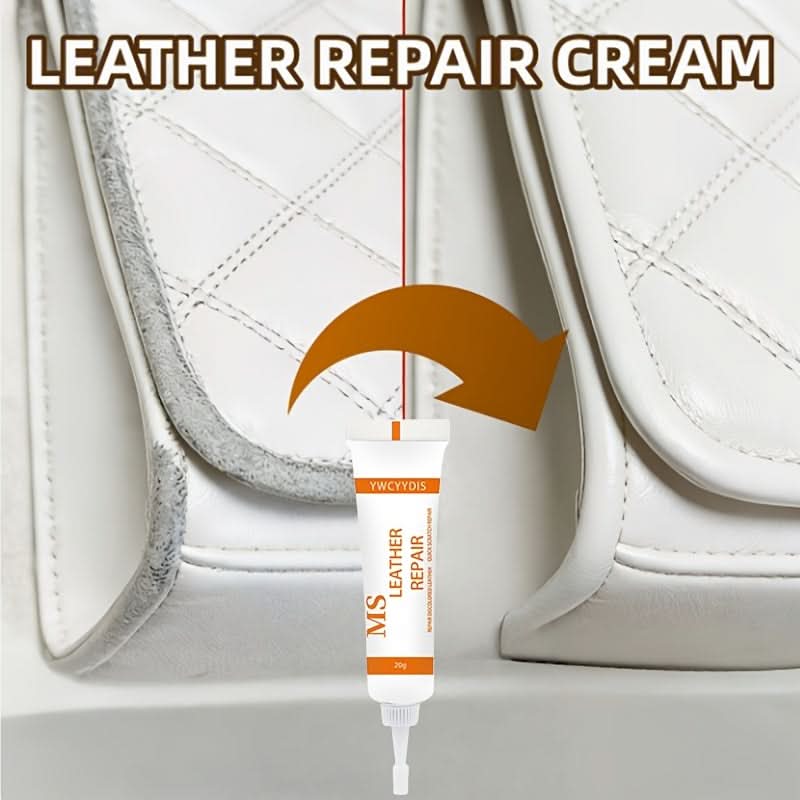 White Leather Repair Cream with Brush for Edge Filling
