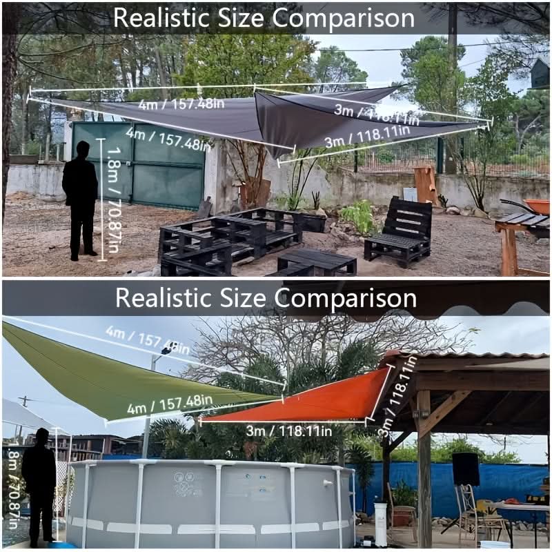 Extra Large Triangular Outdoor Shade Sail for Sun Protection