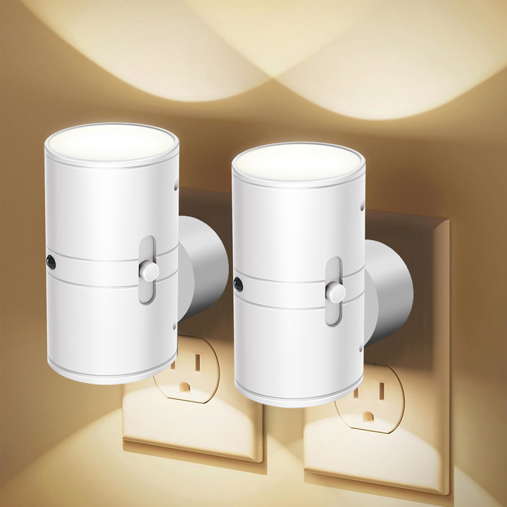 Adjustable LED Night Lamp Plug-in with Rotary Dial – Gentle White Light