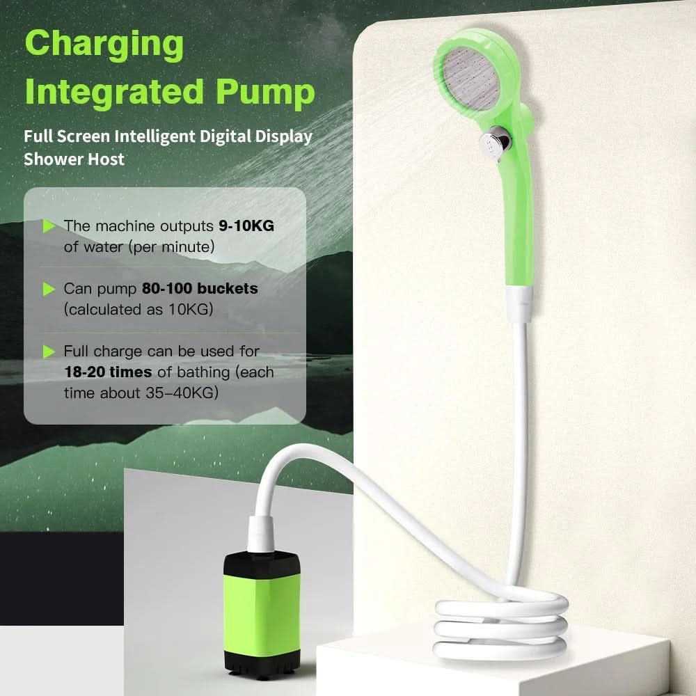 Portable Shower Pump for Camping with Digital Screen