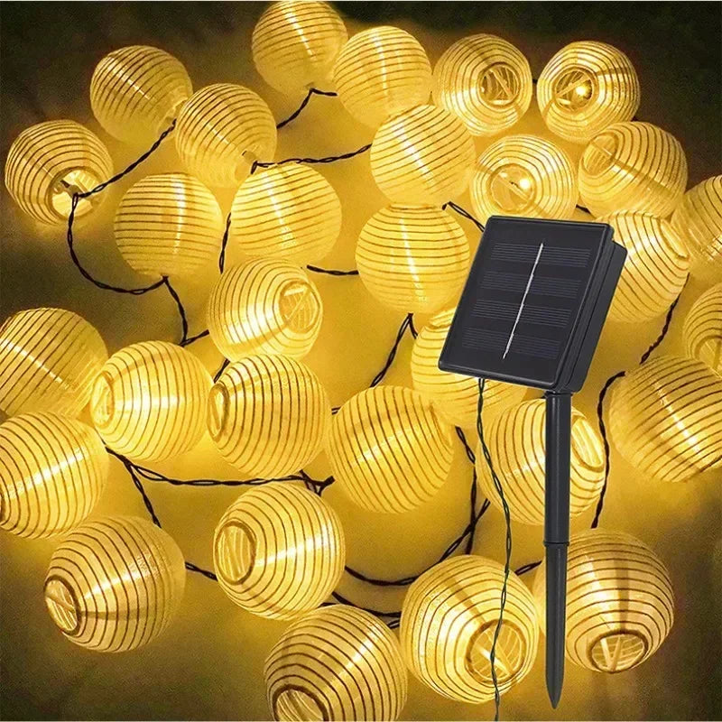 Solar LED Lantern String Lights – IP65 Weatherproof Build