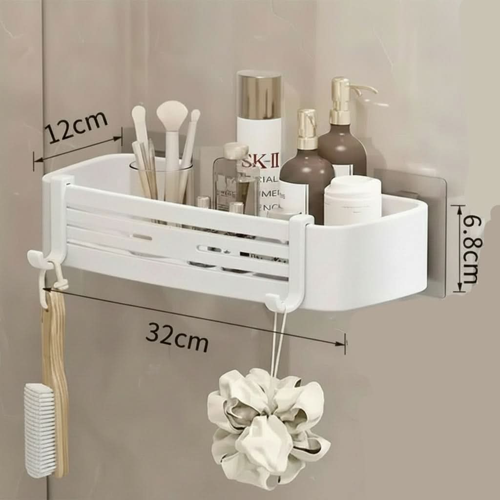 Self-Adhesive Aluminum Shelf Organizer for Bathroom Storage
