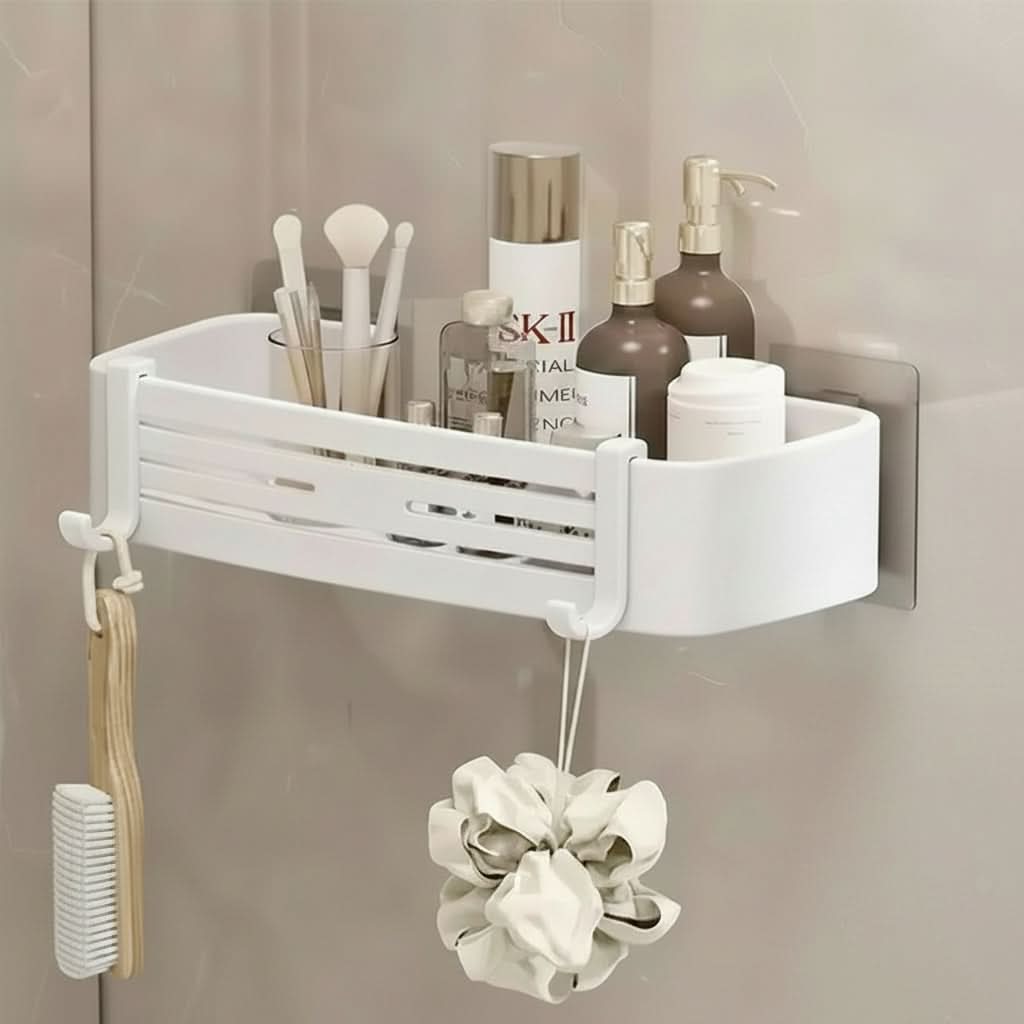 Self-Adhesive Aluminum Shelf Organizer for Bathroom Storage