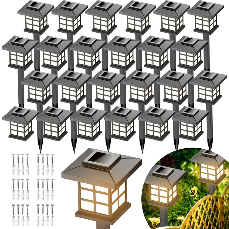 RadiantGlow - 24-Piece Multi-Hued Solar Garden Lighting Set
