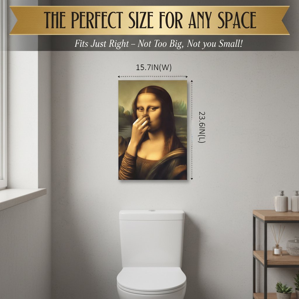 Humorous Renaissance Lady Artwork – Canvas Wall Decor for Bathroom