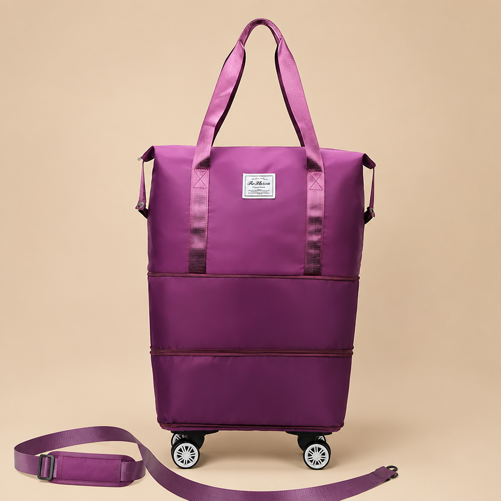 Voyana™ – Expandable Rolling Travel Tote with Detachable Wheels
