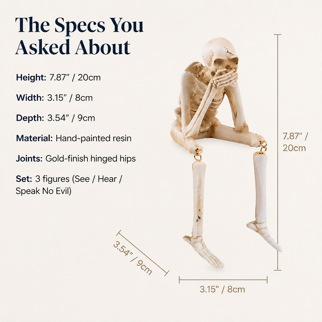 ChuckLuxe™ — Dress Your Shelf with the Dangling-Leg Skeleton Trio Everyone’s Talking About | Set of 3