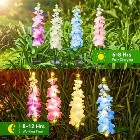 Solar Delphinium Outdoor Decorative Lights for Gardens