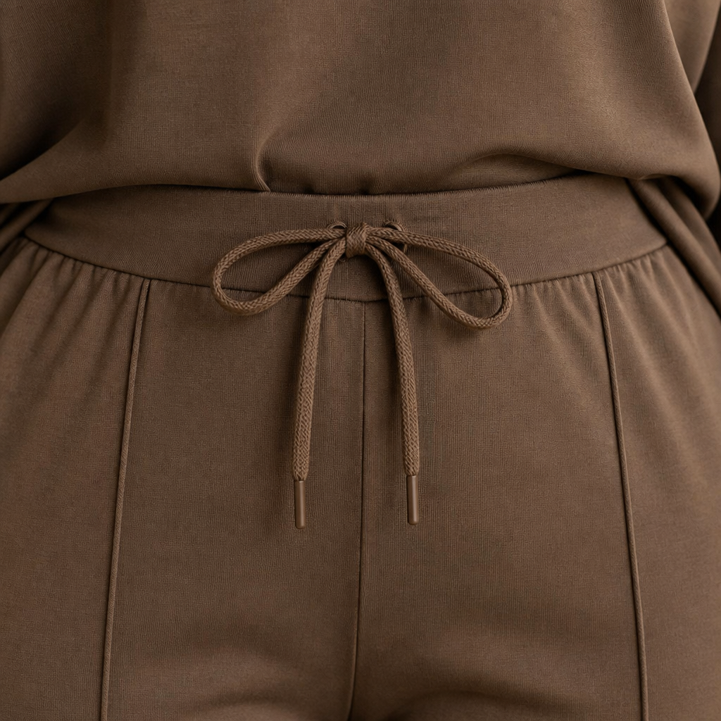 ElysianEase™ – Comforted Long Sleeve Shirt & Wide-Leg Trousers Set
