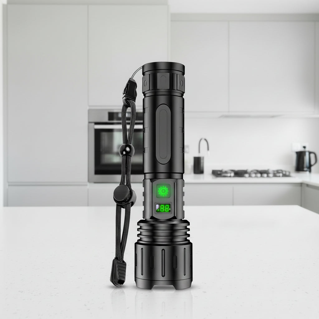 LED Flashlight with Aluminum Body | USB-C Rechargeable | Power Bank Function