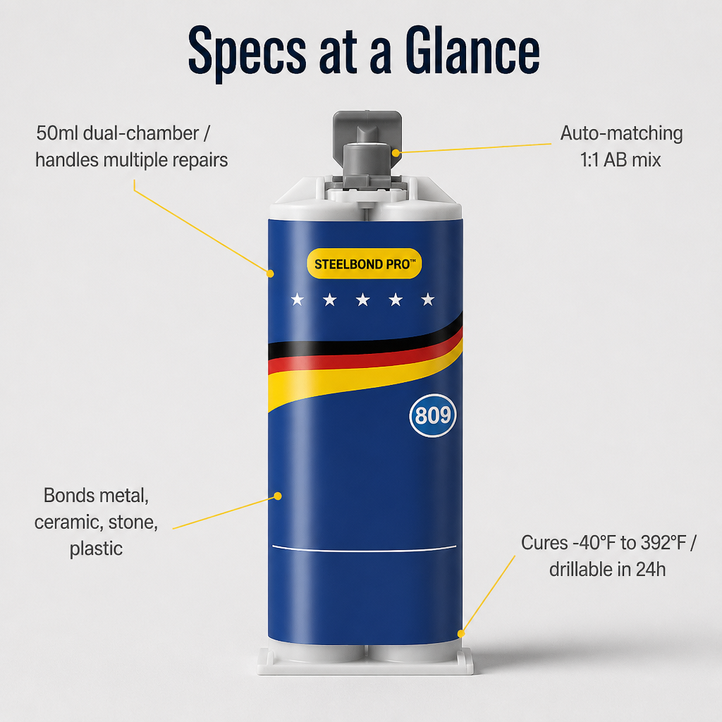 SteelBond Pro™ — Repair Cracked Metal in 60 Minutes Without Welding Tools